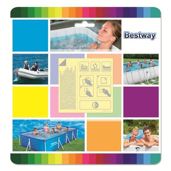Reparationsplåster - BESTWAY - Set om 10 - Vattentät - 6,5 cm x 6,5 cm - För poolfoder