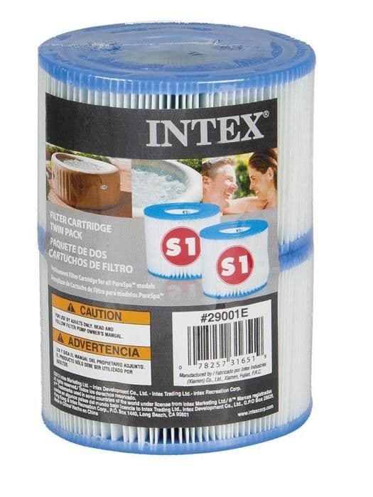 SPA-filterpatron - Intex - Modell S1 - Paket med 12 - Mått 7,5 cm - Diameter 10,8 cm