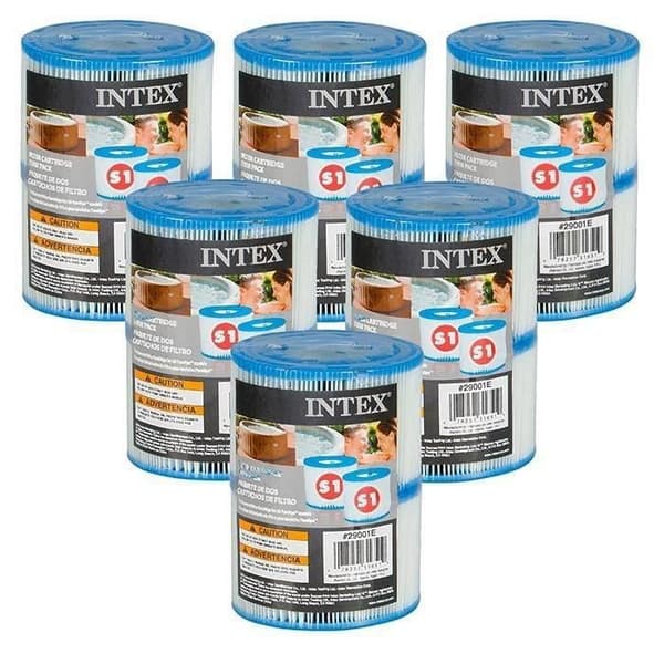 SPA-filterpatron - Intex - Modell S1 - Paket med 12 - Mått 7,5 cm - Diameter 10,8 cm