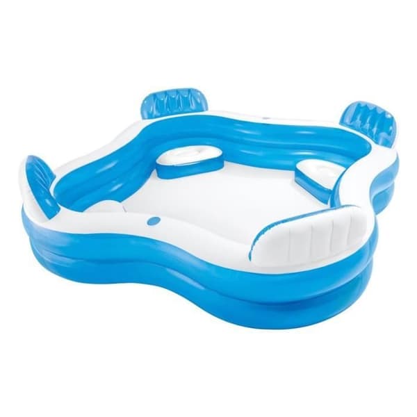 INTEX Uppblåsbar pool med 4 platser för barn och familjer - 2,29x2,29x0,66m