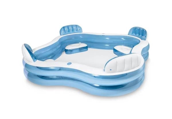INTEX Uppblåsbar pool med 4 platser för barn och familjer - 2,29x2,29x0,66m