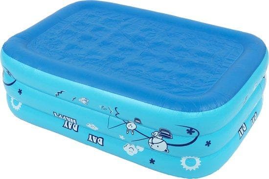 DUBBLE Uppblåsbar pool - babypool - för barn, bebisar - rektangulär - 150x110x50cm - Blå