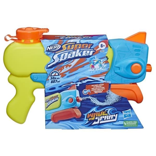 Nerf Super Soaker Wave Spray, Water Blaster, Rotary Munstycket skapar vågiga jetflygplan, utomhusvattenleksak