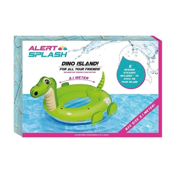 Alert Splash Uppblåsbar Dino Island med 5 klistermärken 310x270x175 cm