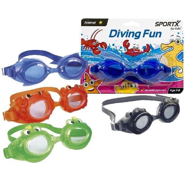 SportX Kids Chlorine Goggles Dyr 3-8 år