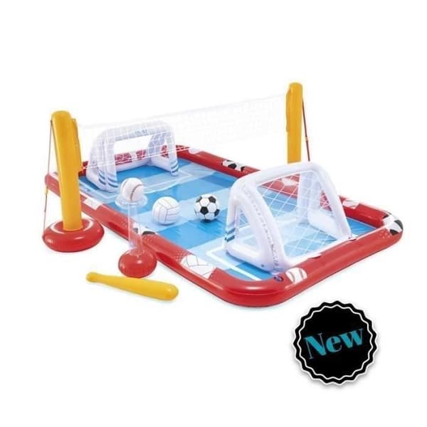 Multisport uppblåsbar lekplats - INTEX - rutschkana och boll ingår - Röd/Multicolor