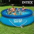 Miniatyrbild 1 av 4: Simbassäng - Intex - Cirkulär - 366 x 76 cm - Trelagers laminerad PVC - Renare