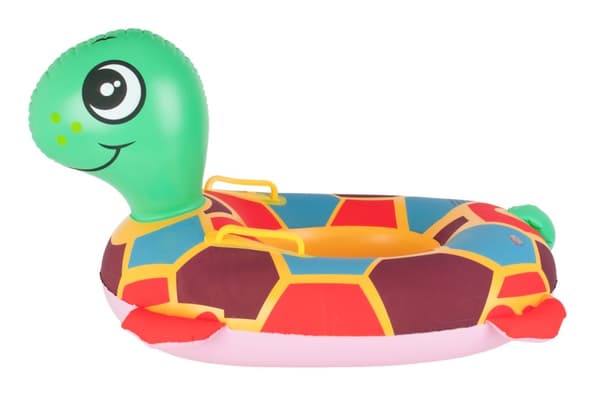 Babysvømmering, oppustelig børneflåde med sæde, skildpaddemadras, 15 kg
