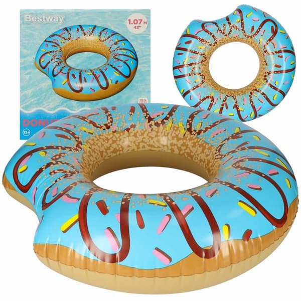 BESTWAY 36118 donut oppustelig svømmering, blå, 107 cm