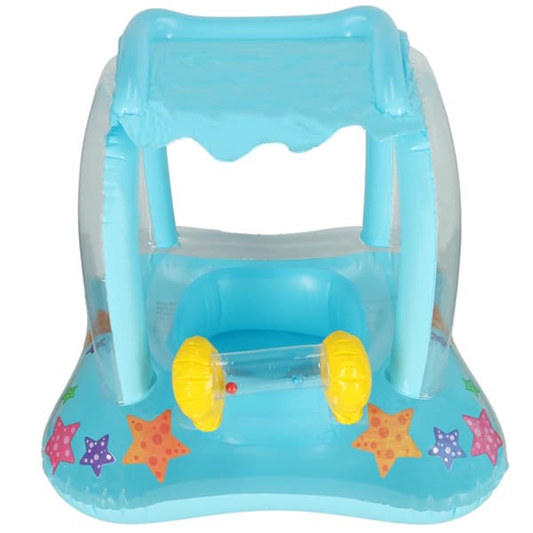 Babysimring, uppblåsbar ring för barn, med säte och tak, max 24 kg, 3 år gammal