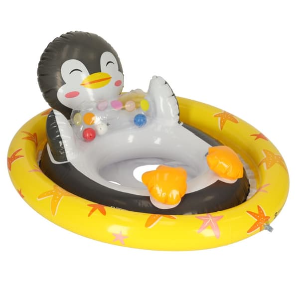 Babysimring, uppblåsbar ring för barn, med säte, pingvin, max 23kg, 3-4 år, INTEX 59570