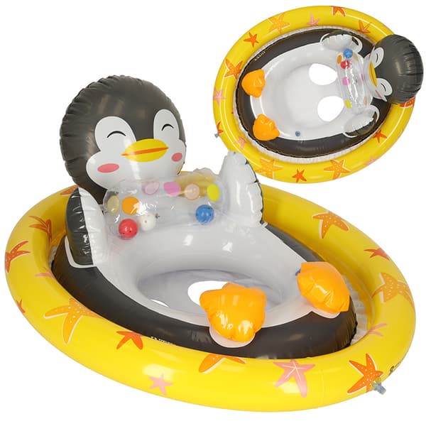 Babysimring, uppblåsbar ring för barn, med säte, pingvin, max 23kg, 3-4 år, INTEX 59570