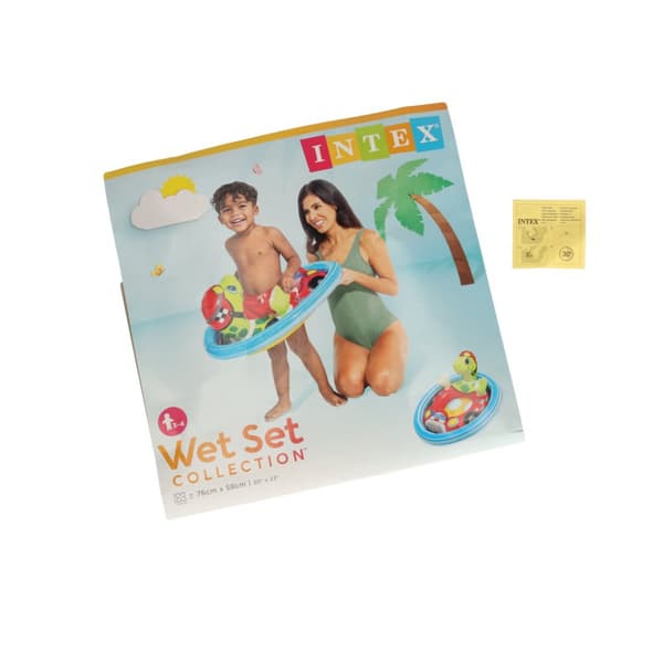 Babysimring, uppblåsbar uppblåsbar barnring med säte, sköldpadda, max 23kg, 3-4 år gammal INTEX 59570