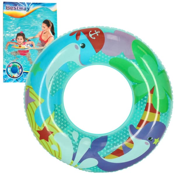 BESTWAY 36113 puhallettava uimarengas delfiini 51cm