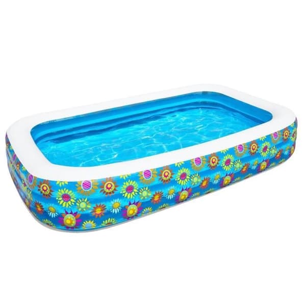Uppblåsbar pool - Deluxe - Rektangulär - 305cm x 183cm - Höjd 56cm - Flerfärgad