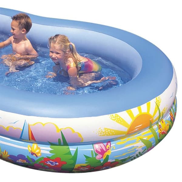 Oval uppblåsbar pool - Intex - 262x160x46 cm - Kapacitet 572L - Barn från 3 år