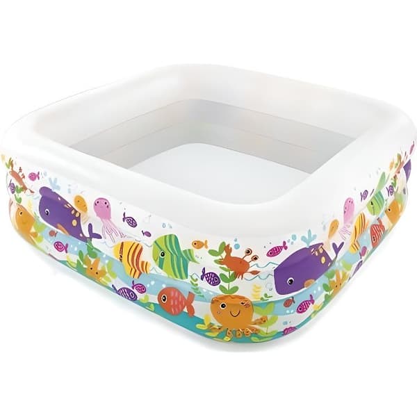 INTEX Aquarium uppblåsbar pool 159x159x50 cm - För barn - Utomhusbruk