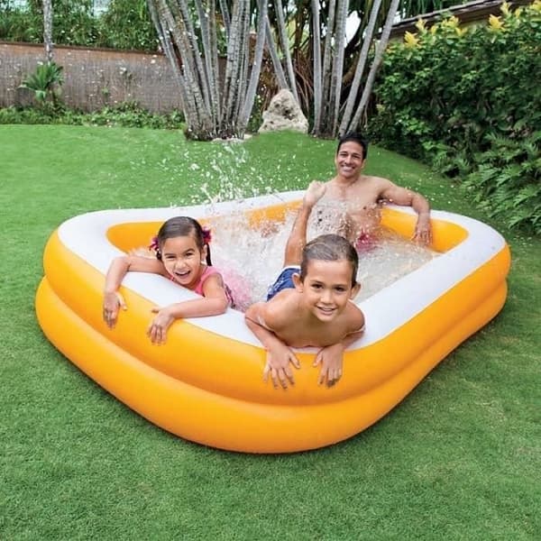Rektangulär uppblåsbar pool - INTEX - Familjeaprikos - Mått 229x147x46cm - PVC