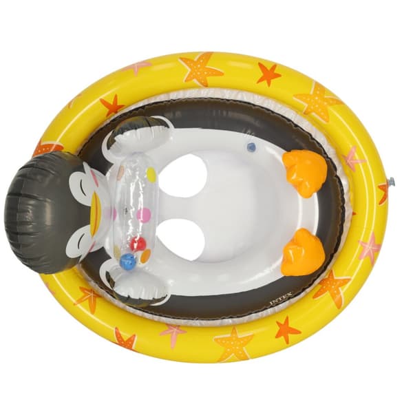 Babysimring, uppblåsbar ring för barn, med säte, pingvin, max 23kg, 3-4 år, INTEX 59570