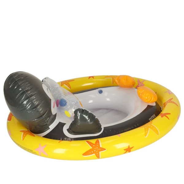 Babysimring, uppblåsbar ring för barn, med säte, pingvin, max 23kg, 3-4 år, INTEX 59570
