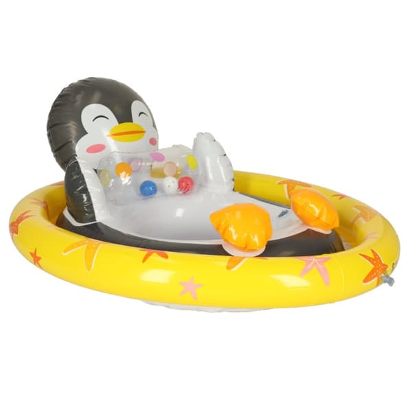 Babysimring, uppblåsbar ring för barn, med säte, pingvin, max 23kg, 3-4 år, INTEX 59570