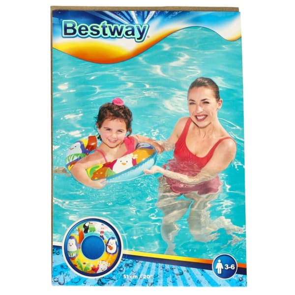 BESTWAY 36113 puhallettava uimarengas, pingviinit, 51 cm
