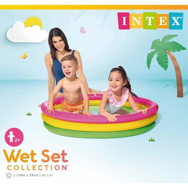 INTEX fristående pool - 57412 - Tre rör - Ø114 x 25 cm - Ftalatfri