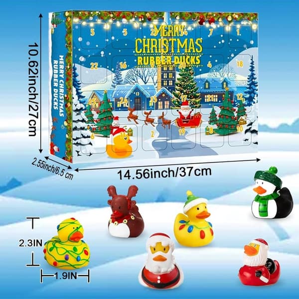 Gummi Duck Blind Box Present, Duck Toy, 24 stycken Yellow Duck Countdown Calendar, Dekorativ adventskalender Kreativ multifunktionell badleksak