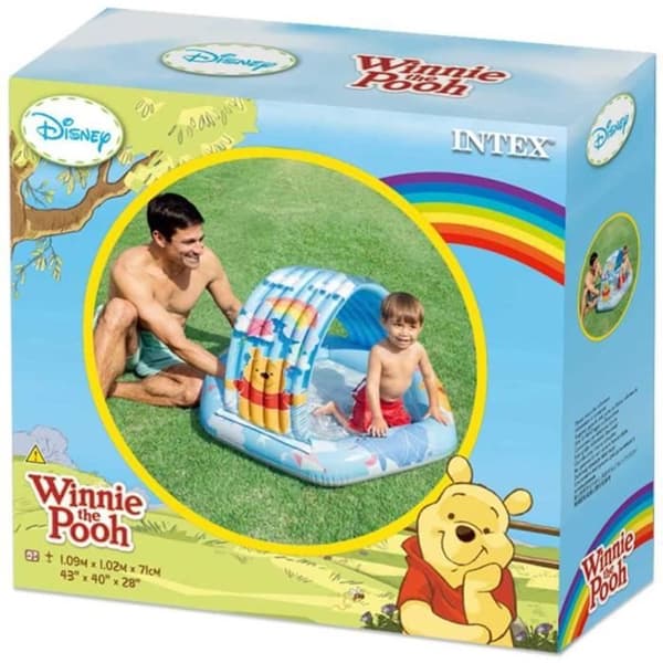 Uppblåsbar Winnie-plaskbassäng för barn - INTEX - Kapacitet 41 liter - Rolig och färgglad design