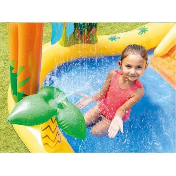 POOL GAMES INFLATABLE GAMES Inflatable Pools Outdoor Water Jet Play Pool for Children, Dinosaur Center 365
