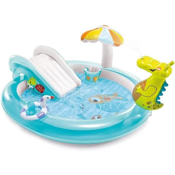 Barnpool INTEX Alligator Lekplats 11 - Blå - För barn från 2 år och uppåt