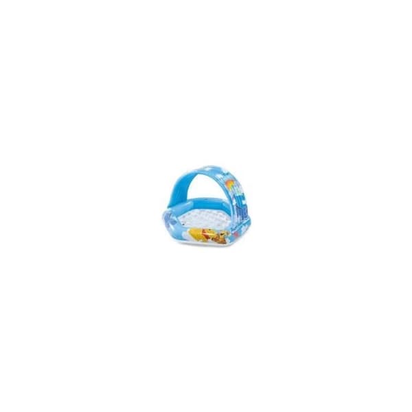 Piscinette Winnie med solskydd - Intex - L 102 x l 69 x P 71 cm - Blå