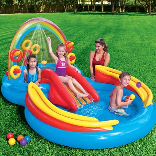 Intex Rainbow Ring Play Center Uppblåsbar pool 297x193x135cm 57453NP 91526