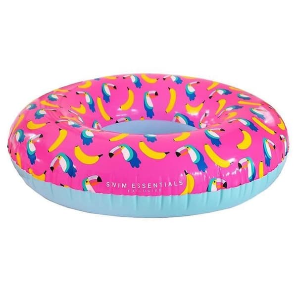 Tryckband för uppblåsbar pool - Essentials - Tukan - 130 x 50 cm - Unisex - Blå/Rosa