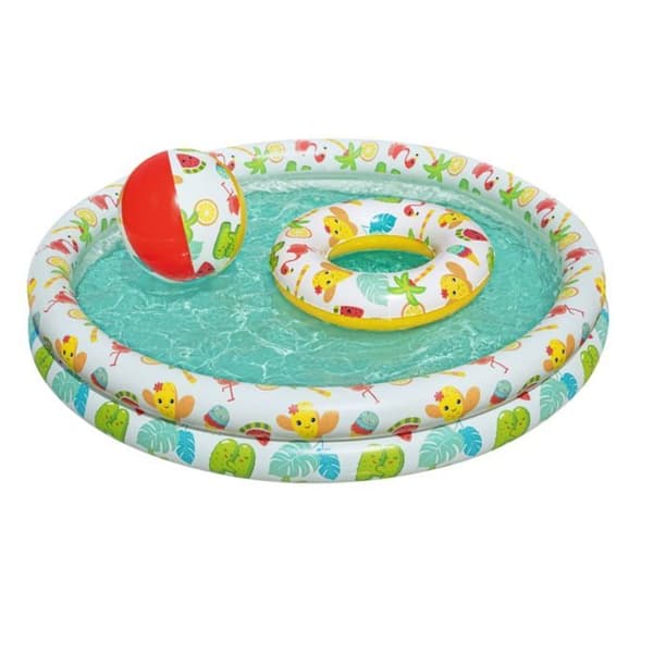 Bestway Uppblåsbar Barnpool 2 Ringar Set 122x20 cm +2 år Trädgård 51124