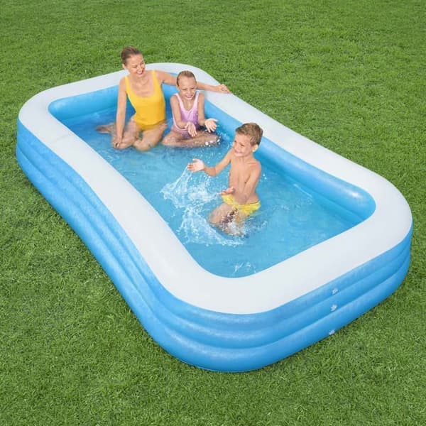 Lyxig uppblåsbar pool - BESTWAY - Barn och familj - Blå - 3 rullar - 305x183x56 cm
