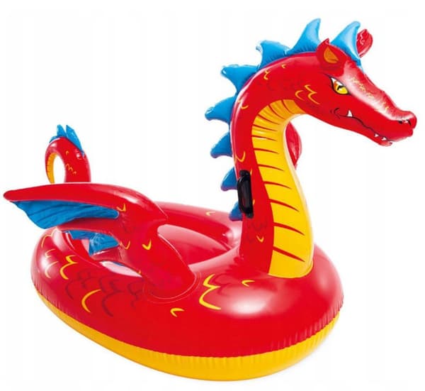 Oppustelig madras med ponton Intex 57577 Dragon til svømning 198x173 cm