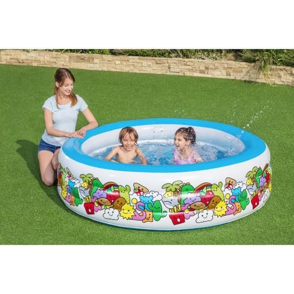 Bestway Uppblåsbar Barnpool Färgade Djur 193x53 cm