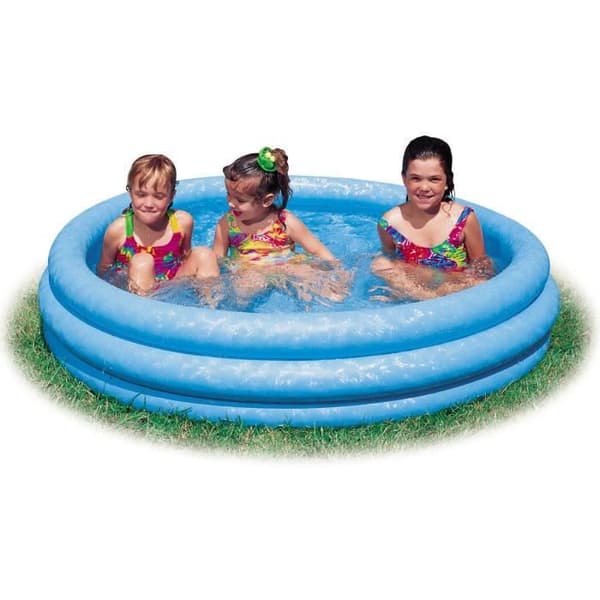 Kristallblå uppblåsbar barnpool - INTEX - 168x41 cm - Kapacitet 481L - Från 3 år