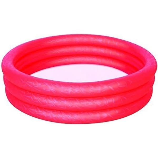 Plaskbassäng - 3 ringar - Röd - 122 x 25 cm - Barn - Utomhus