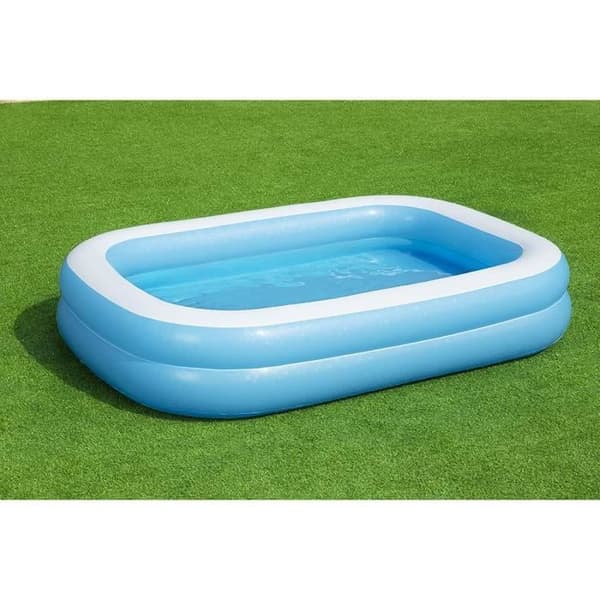 Bestway rektangulär uppblåsbar pool 262 x 175 x 51 cm - Blå och vit - För barn - Utomhusbruk
