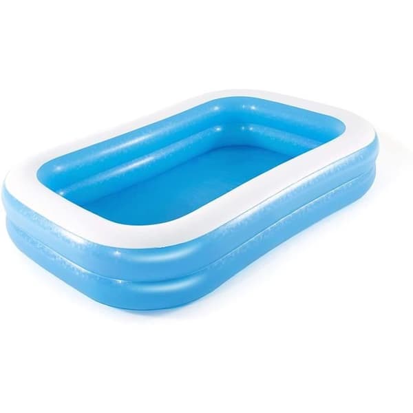 Bestway rektangulär uppblåsbar pool 262 x 175 x 51 cm - Blå och vit - För barn - Utomhusbruk