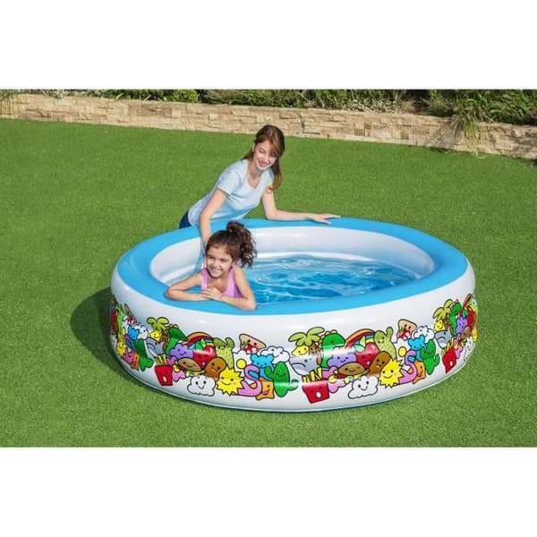Bestway Uppblåsbar Barnpool Färgade Djur 193x53 cm