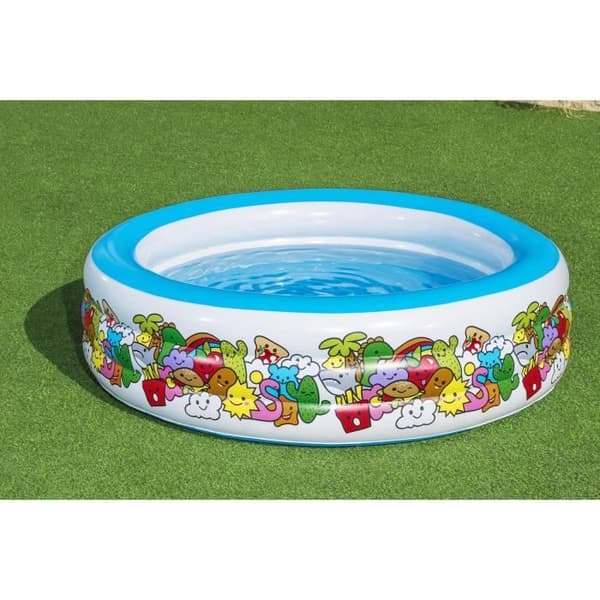 Bestway Uppblåsbar Barnpool Färgade Djur 193x53 cm