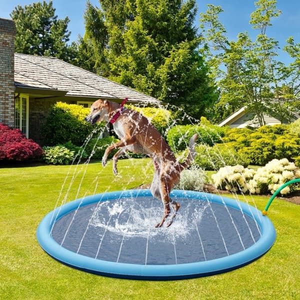 Svalkande sprinklermatta för hundar - 150cm - Hundvattenfontän - Stor pool sommarleksaker för hundar