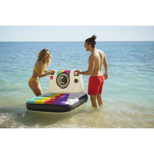 Ilmatäytteinen uimapatja - BESTWAY - Polaroid - 1 aikuinen. 90 kg - Valkoinen ja monivärinen