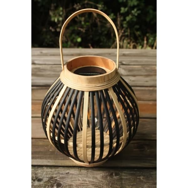 Bambus solcellelampe - Olivie - Sort