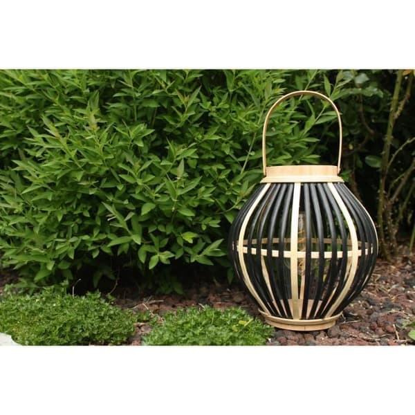 Bambus solcellelampe - Olivie - Sort
