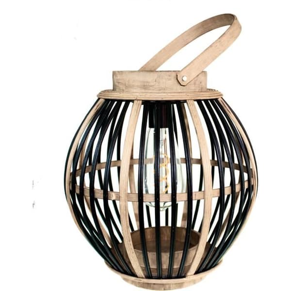 Bambus solcellelampe - Olivie - Sort