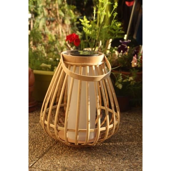 Bambu solcellslampa - Marta - Beige